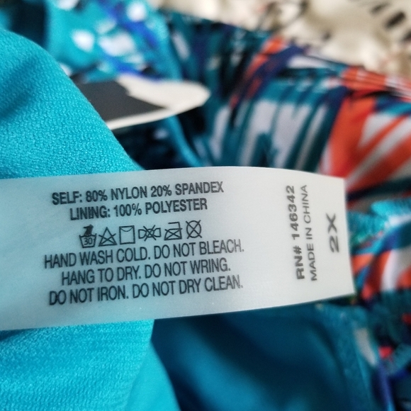 Nicole Miller Studio Paradise Tropical Print One Piece Swimsuit 2X - Picture 6 of 8